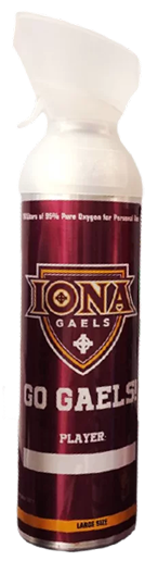 A custom Boost Oxygen canister Iona Gaels, featuring a white trigger.