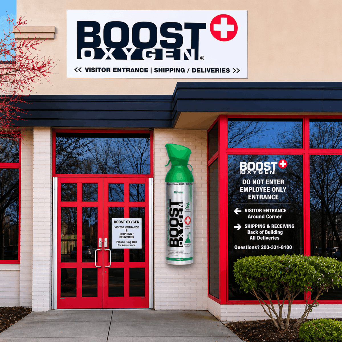 Picture of the front of Boost Oxygen headquarters.