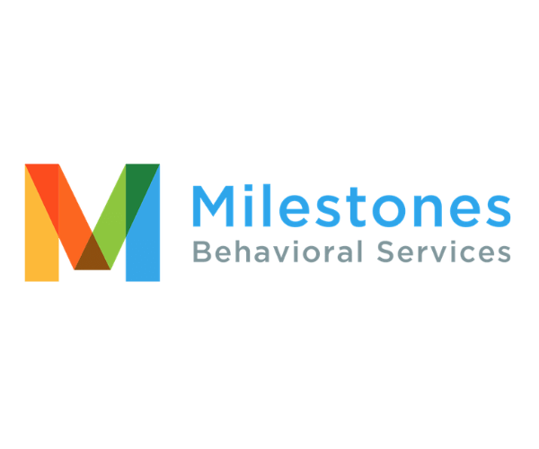 Logo of Milestones Behavioral Services with a colorful 'M' 